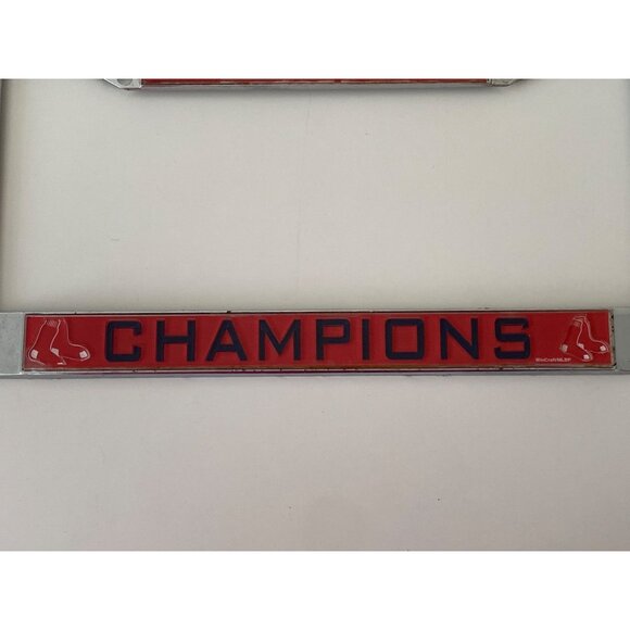 Boston Red Sox 2018 World Series Bold Logo Design Laser license plate Chrome - Picture 4 of 9